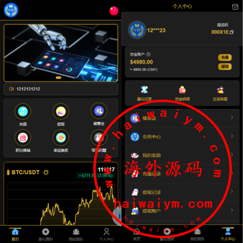 多语言虚拟币量化投资系统/海外币种投资/前端vue